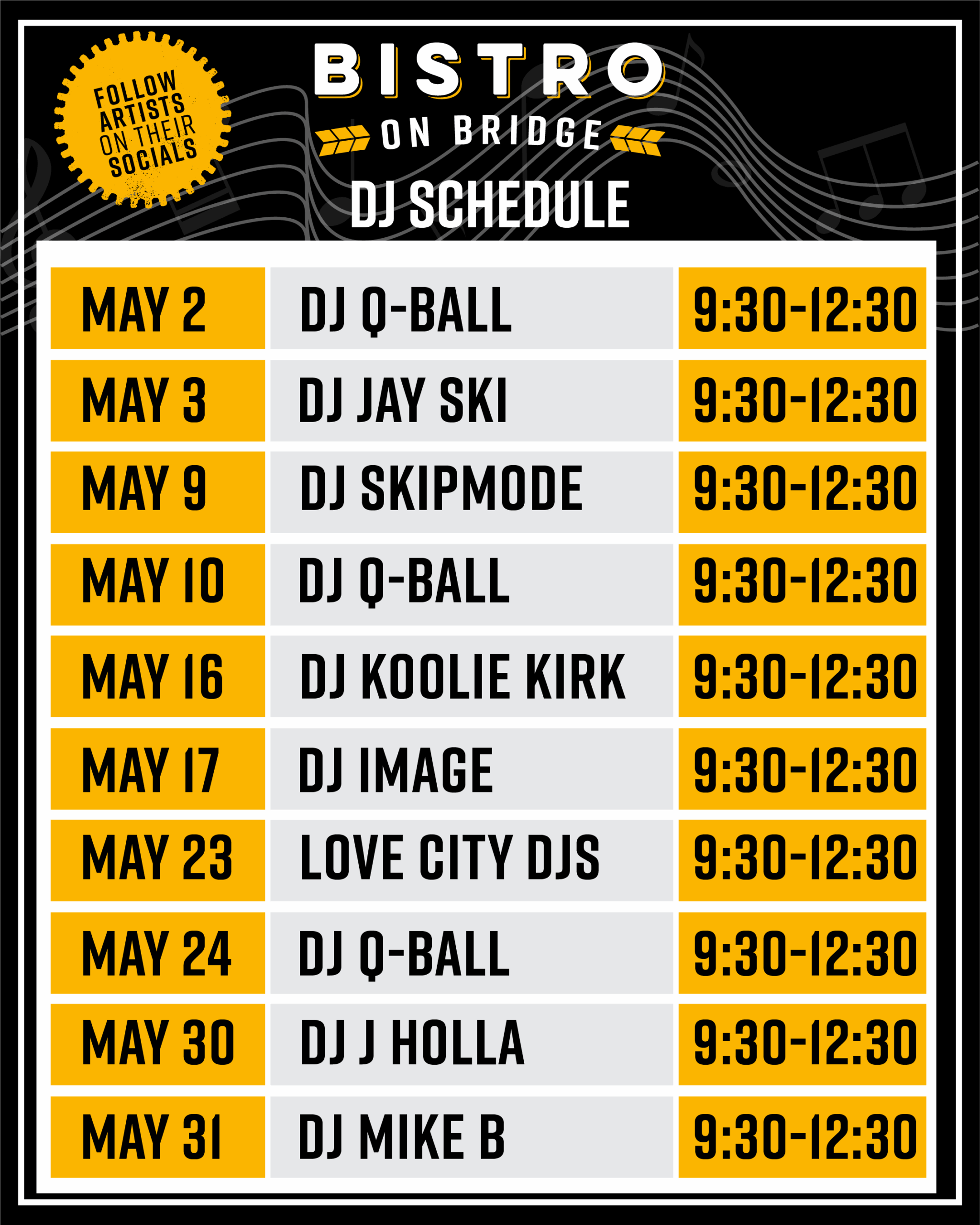 DJ Schedule