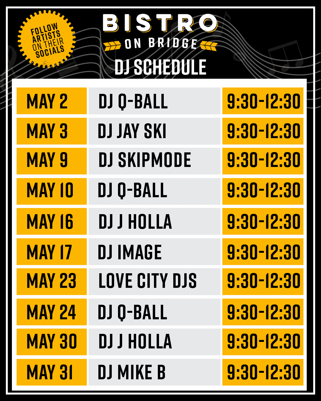 DJ Schedule